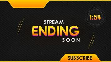 stream ending soon overlay design with timer vector