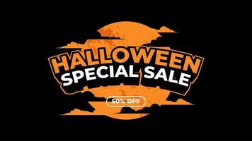 Halloween Sales Promotion Banner Design Vector Template