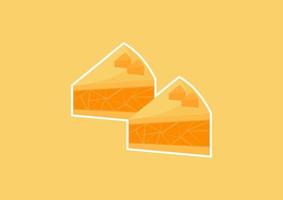 Ilustración de una rebanada de tarta de queso vector