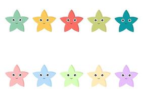 collection of colorful star illustrations vector