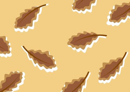 Brown leaf pattern vector
