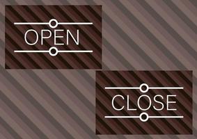 open and close shop signs reading open and close vector