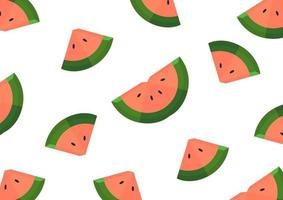 3d watermelon fruit pattern on white background vector