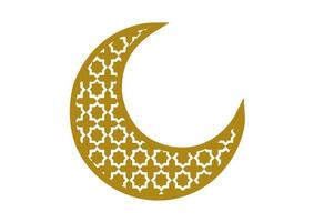 moon with gold arabic pattern 2 vector