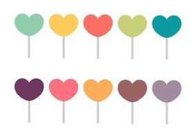 collection of colorful heart shaped candies vector