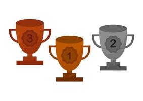 illustration of gold, silver and bronze trophies vector