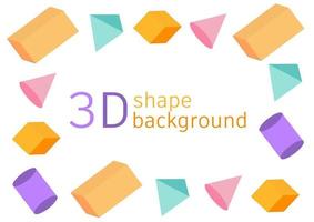 colorful 3d shapes background vector
