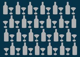 beer pattern with bottle and glass design vector