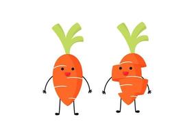 Ilustración de un personaje vegetal de zanahoria vector