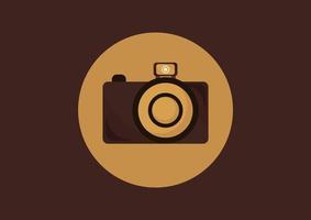 camera illustration on a brown background vector