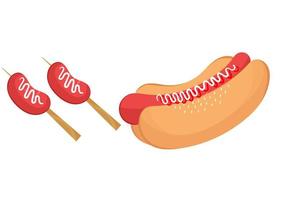 illustration of a delicious hot dog vector