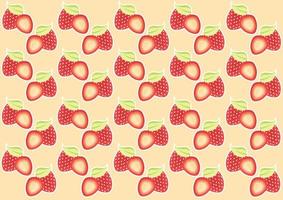 Sweet and fresh strawberry fruit pattern vector