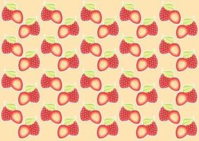 Sweet and fresh strawberry fruit pattern vector