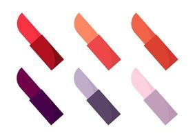 collection of lipstick illustrations with a variety of colors vector