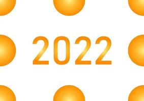 background on the theme of the new year 2022 with golden balls vector