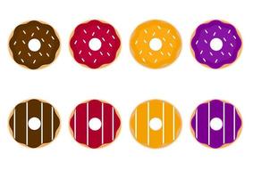 diseño de rosquilla con varios sabores y colores. vector