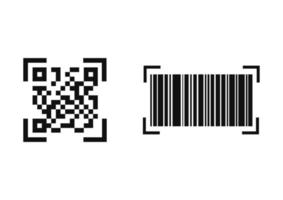 qr code and bar code illustration vector