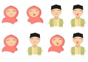 illustration of Muslim boys and girls vector