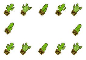 Fondo de cactus con varias formas únicas. vector