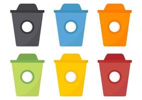 illustration of a trash can with three types of trash cans vector