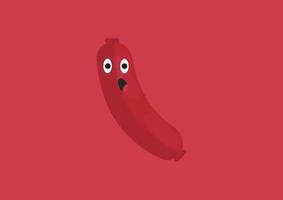 simple sausage illustration vector