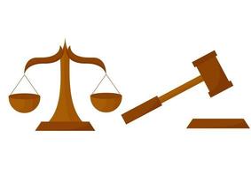 illustration of scales and court hammer vector