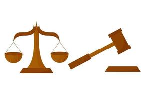 illustration of scales and court hammer vector