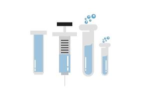 illustration of injection and covid 19 vaccine vector