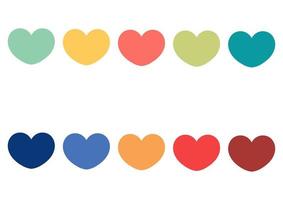 collection of colorful heart illustration vector