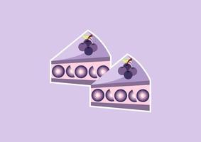 illustration of a slice of blueberry cake vector