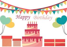 birthday background with colorful themes vector