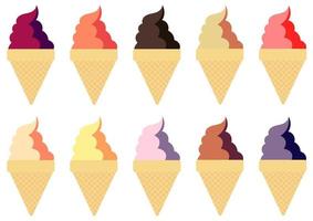 colección de ilustración de helado vector
