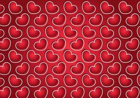 red heart background on red background vector