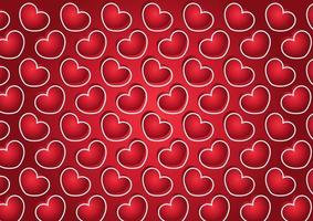 red heart background on red background vector