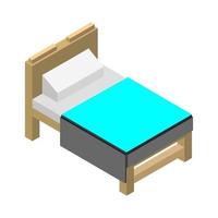 cama isométrica sobre un fondo blanco vector