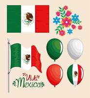 icons of viva mexico vector