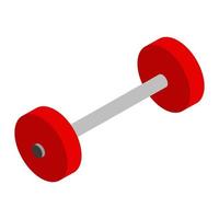 Isometric gym weight on white background vector