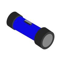 Isometric flashlight on a white background vector