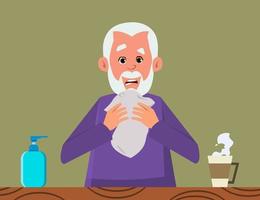 old man coughing. coronavirus symptom concept. old flat style character design for your design, motion, or animation. vector