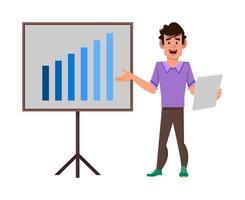 Man giving presentation vector