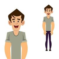 casual man cartoon character standing pose vector illustration for your design, motion or animation