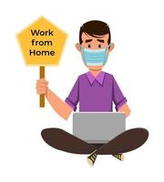 working from home illustration concept vector