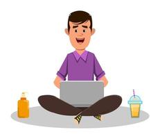 working from home to avoid spreading the coronavirus vector