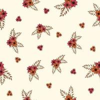 Vintage Seamless floral pattern using colorful cute flowers for print vector