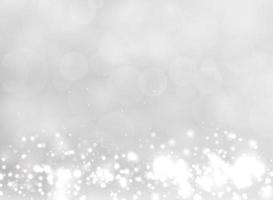 Abstract white and gray blurred light background with bokeh and glitter effect. vector