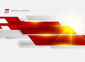 Abstract technology geometric red color shiny motion background with lighting effect. vector