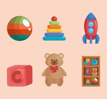 different toys for playroom vector