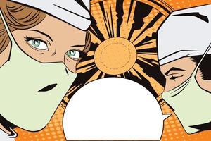 The doctors in the operating room. vector