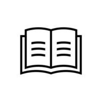 open book icon, book symbol, handbook vector in outline style