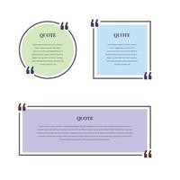 Quote box frame, empty citations speech bubbles. Blank quote box icon. Texting quote isolated on color backgroundMobile vector